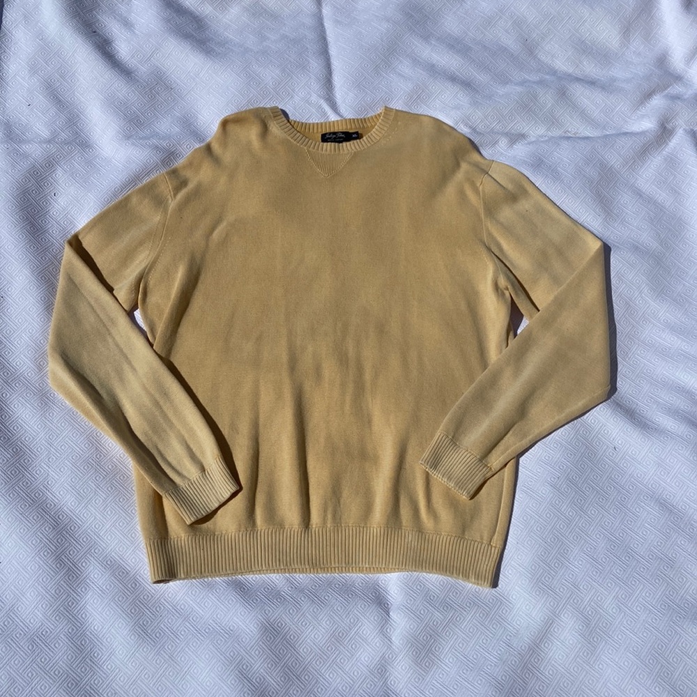 Men’s Yellow Indigo Palms Sweater Size XL